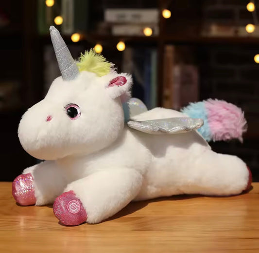38cm creative Soft Stuffed Plush Glowing Unicorn Cushion Led Light Toys